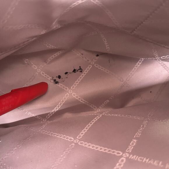 Michael Kors Voyager Tote Bag Optic White Leather NWT MK Logo Shoulder Handbag - Picture 11 of 15